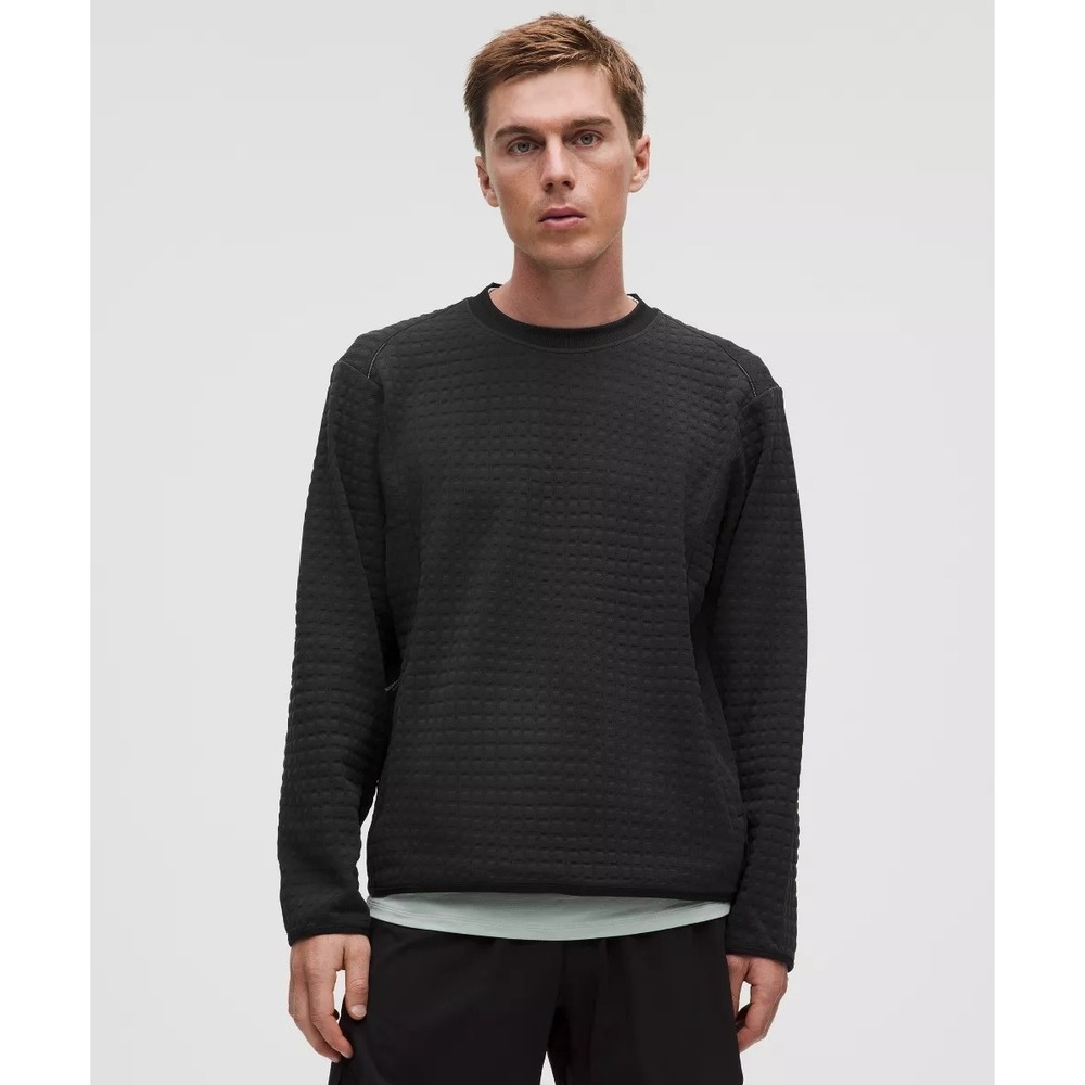 Lululemon 3D Waffle-Knit Jacquard Pullover Black Size Small